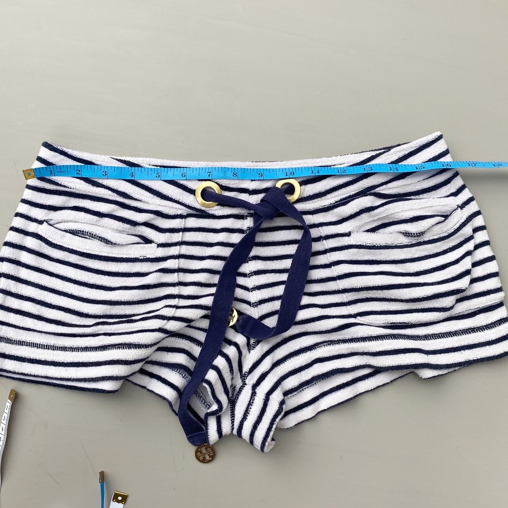 Tory Burch Pull On Stripe Terry Cloth Shorts - Picture 6 of 6